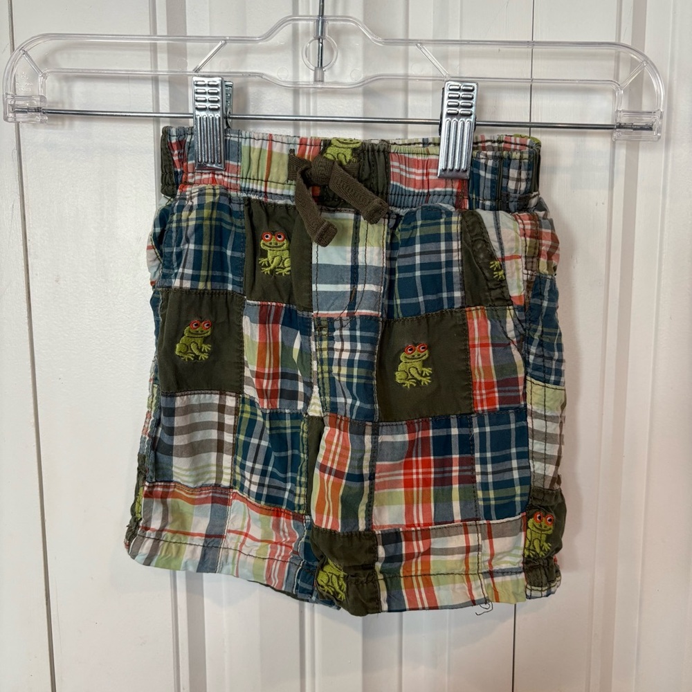 Gymboree Plaid Frog Shorts Size 12-18 Months‎